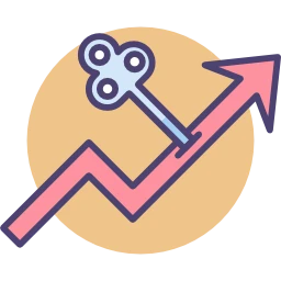 Icône de graphique en hausse pour l'optimisation des coûts et du ROI du logiciel ERP industrie.