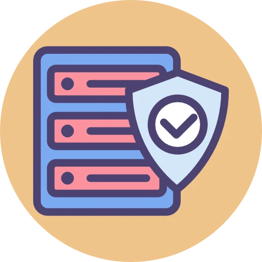 Icône de la Cybersécurité et de la protection des données de production et des processus critiques.