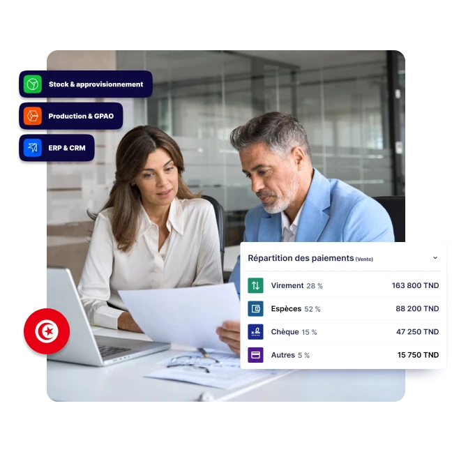 Emperia Suite ERP tunisien centralisant comptabilité, production, CRM et paie